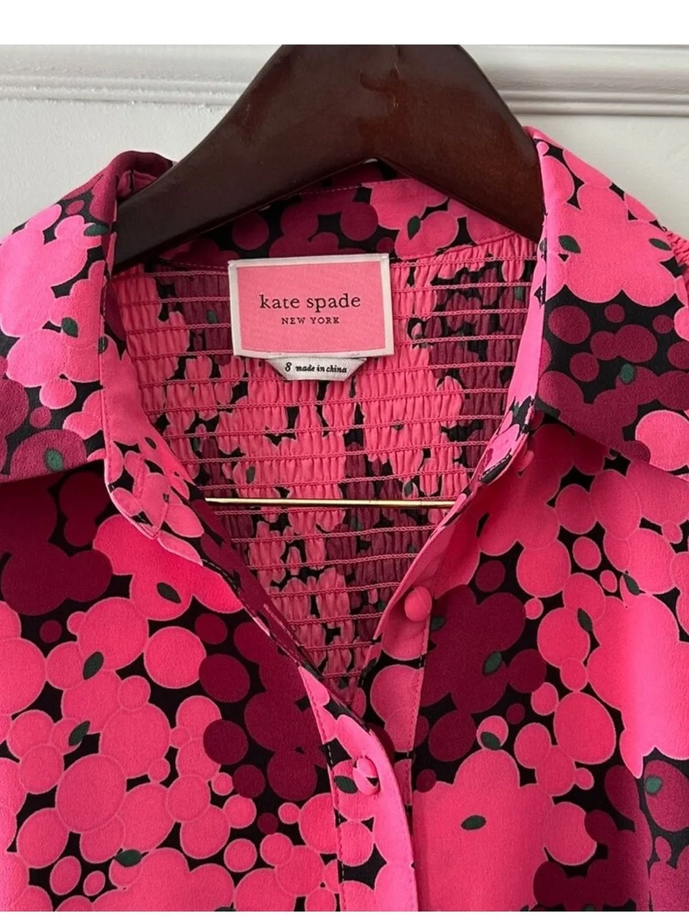 Kate spade Bubble Dot Smocked Dress In Rhubarbjam
